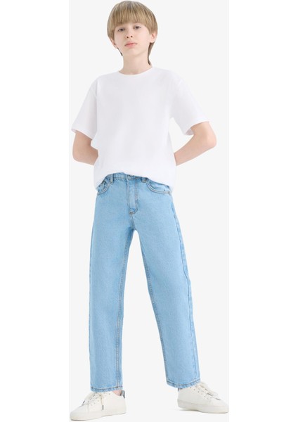 Erkek Çocuk Straight Fit Düz Paça Jean Pantolon D9012A825SM modelleri