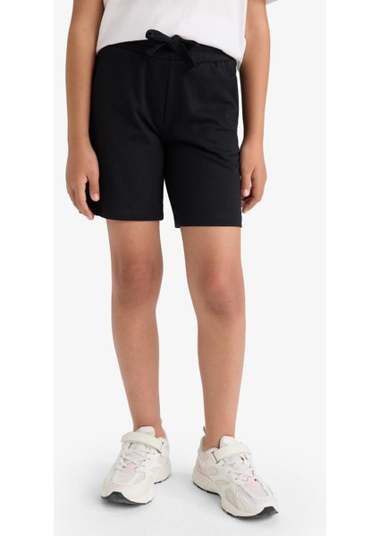 Kız Çocuk Relax Fit Beli Lastikli Basic Düz Şort D9058A825HS fırsatları