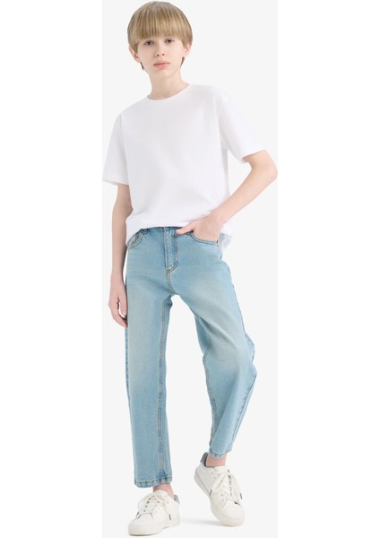 Erkek Çocuk Straight Fit Düz Paça Jean Pantolon D9012A825SM