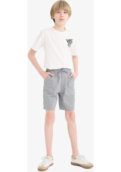 Erkek Çocuk Beli Lastikli Cepli Gabardin Şort E3359A825HS modelleri