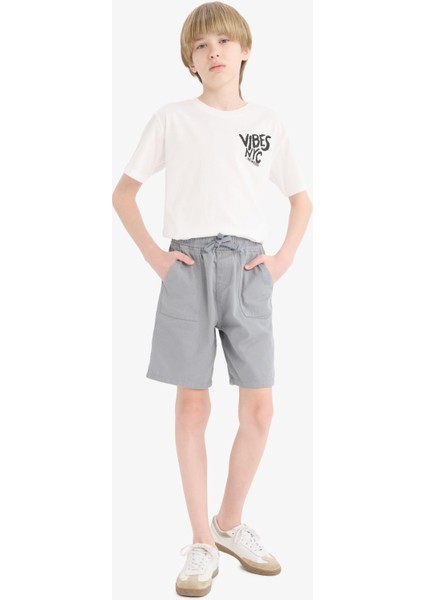 Erkek Çocuk Beli Lastikli Cepli Gabardin Şort E3359A825HS fırsatları