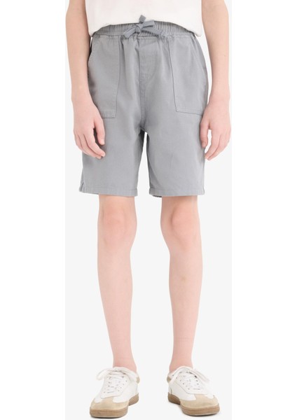 Erkek Çocuk Beli Lastikli Cepli Gabardin Şort E3359A825HS