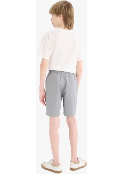 Erkek Çocuk Beli Lastikli Cepli Gabardin Şort E3359A825HS