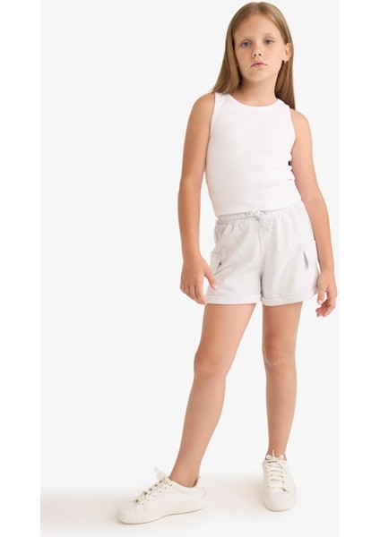 Kız Çocuk Kargo Cep Şort B0258A825HS