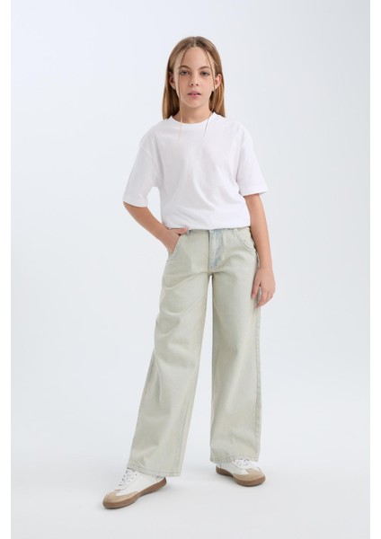 Kız Çocuk Wide Leg Geniş Paça Jean Pantolon D9128A825SP