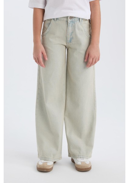 Kız Çocuk Wide Leg Geniş Paça Jean Pantolon D9128A825SP fırsatları