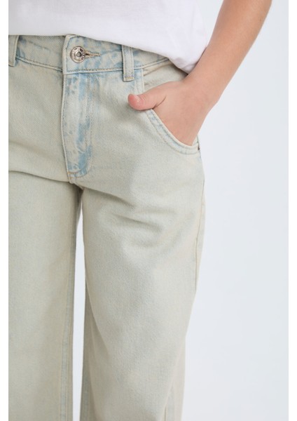 Kız Çocuk Wide Leg Geniş Paça Jean Pantolon D9128A825SP indirimleri