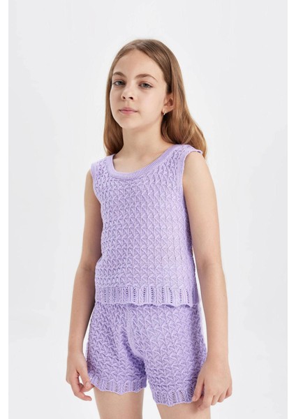 Kız Çocuk Ajurlu Şort modelleri