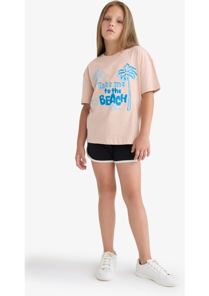 Kız Çocuk Beli Lastikli Basic Düz Şort fiyatları