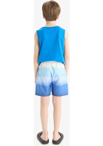 Erkek Çocuk Degrade Baskılı Deniz Şortu E7578A825HS