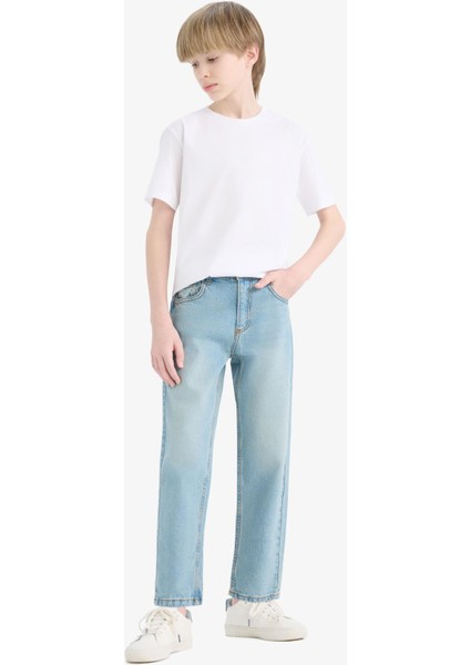 Erkek Çocuk Straight Fit Düz Paça Jean Pantolon D9012A825SM fiyatları