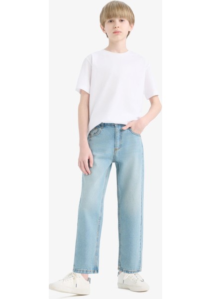 Erkek Çocuk Straight Fit Düz Paça Jean Pantolon D9012A825SM modelleri