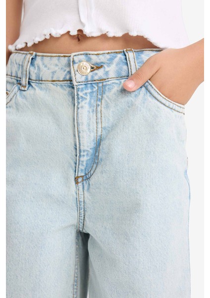 Kız Çocuk Wide Leg Yırtık Detaylı Geniş Paça Jean Pantolon Z4708A625SP indirimleri