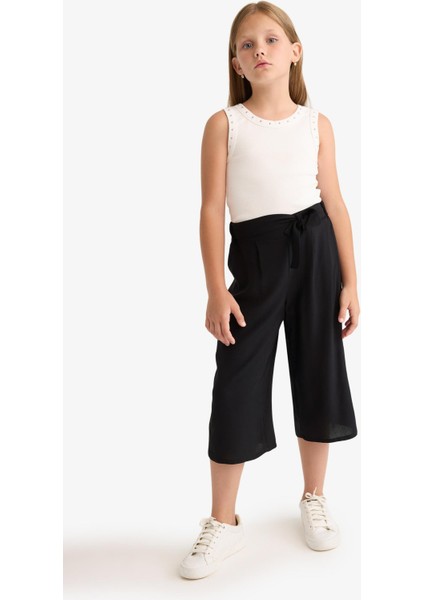 Kız Çocuk Culotte Geniş Paça Viskon Kapri fiyatları