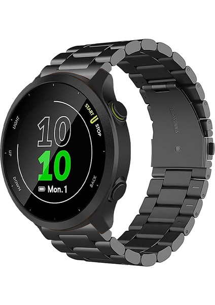 Garmin Forerunner 158 ile Uyumlu Kordon Klasik Baklava Model Paslanmaz Çelik Metal Kayış
