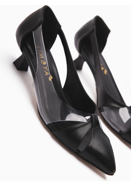 Fenja Siyah Şeffaf Kenarlı Kısa Topuklu Ayakkabı indirimleri