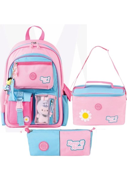 3 Bölmeli Funny 2020 Okul Sırt Çantası + Beslenme Çantası + Kalemlik