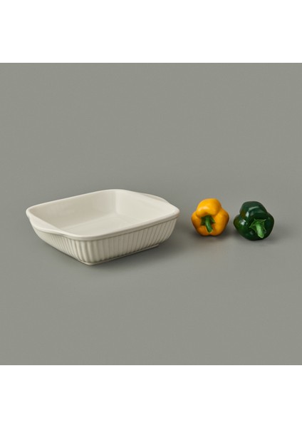 Ipek Seramik Büyük Boy Fırın Kabı - Krem - 25X21 cm fiyatları