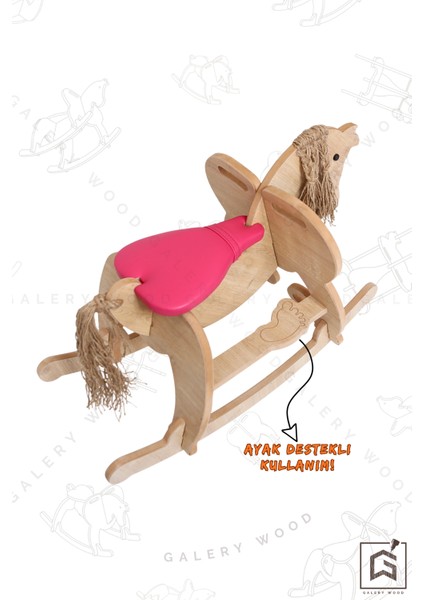 Ahşap Sallanan At-Deri Koltuklu-Ayak Destekli-(Yeni Model) fırsatları