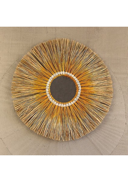 Mylamp Yıldız 80 Cm. Turuncu Renkli Deniz Sazı Ayna
