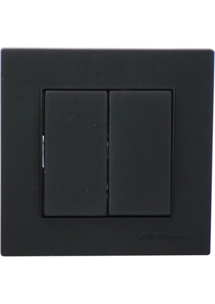 Mutlusan Rita-2220 402 0284 Poşetli Siyah - Komütatör - 2li Anahtar Priz Vidalı - Çerçeveli (4887)