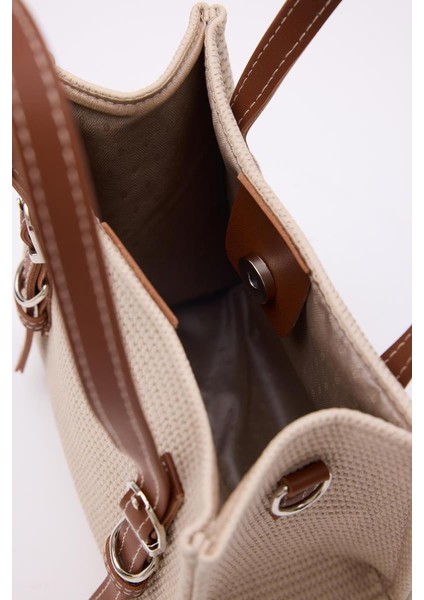 Karrem Hasır Kemer Detaylı Çapraz Çanta Taba