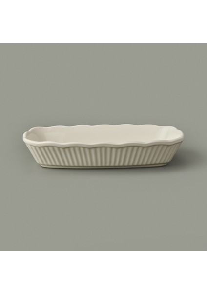 Ipek Seramik Fırın Kabı - Krem - 27X17 cm