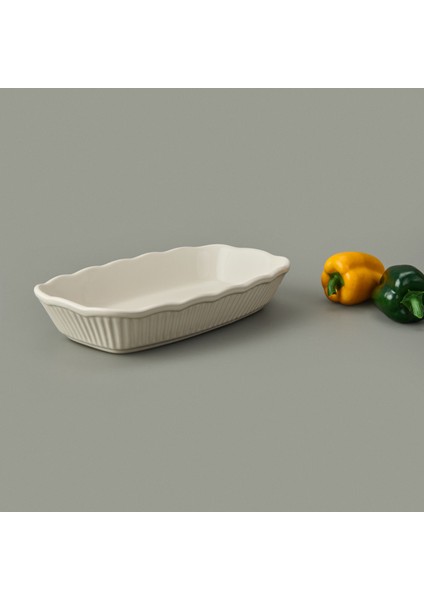 Ipek Seramik Fırın Kabı - Krem - 27X17 cm fiyatları