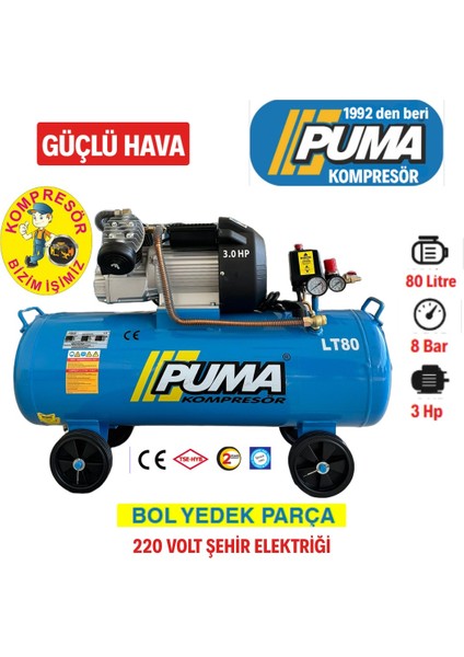 80 Lt Kompresör (Yağlı)