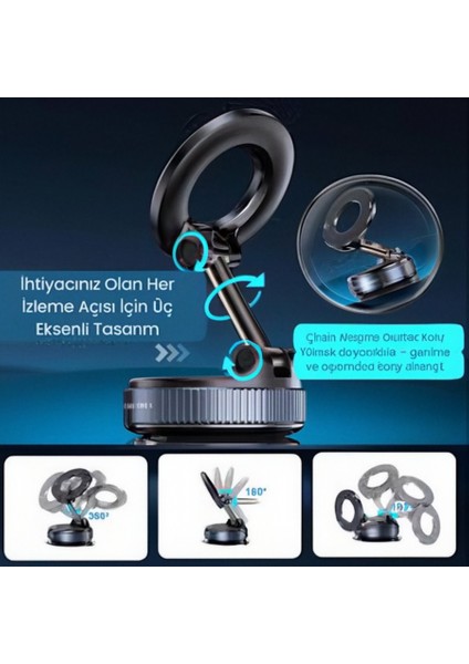Back Sıne Vakumlu Manyetik Araç Içi Telefon Tutucu | 360° Dönebilen, Magsafe Uyumlu fırsatları