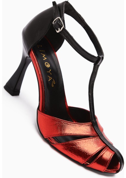 Mian Kırmızı Kemer Detaylı Tokalı Kadın Topuklu Ayakkabı