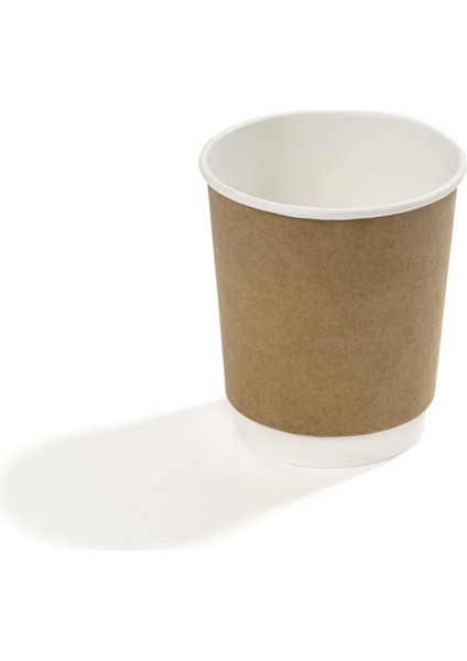 8 Oz Double Wall Karton Bardak (Kraft) 500 Adet
