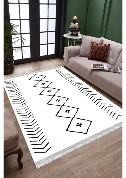 Iskandinav Desenli Halı Kaymaz Taban Kilim Yıkanabilir Yolluk Dot Tabanlı Salon Halısı 4104A fiyatları