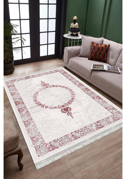 Klasik Kırmızı Kilim Yıkanabilir Halı Kaymaz Taban Kilim Dot Tabanlı Oturma Odası Halısı 4007C fiyatları