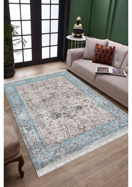 Klasik Eskitme Yolluk Yıkanabilir Halı Kaymaz Taban Kilim Dot Tabanlı Oturma Odası Halısı 4011C fiyatları