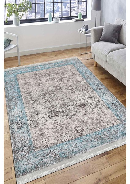 Klasik Eskitme Yolluk Yıkanabilir Halı Kaymaz Taban Kilim Dot Tabanlı Oturma Odası Halısı 4011C fırsatları