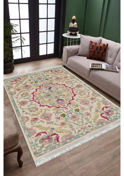 Vintage Otantik Yolluk Yıkanabilir Halı Kaymaz Taban Kilim Dot Tabanlı Oturma Odası Halısı 4024A fiyatları