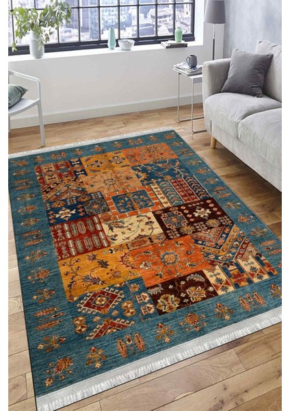 Yeşil Otantik Halı Yıkanabilir Halı Kaymaz Taban Kilim Dot Tabanlı Oturma Odası Halısı 4028A fırsatları