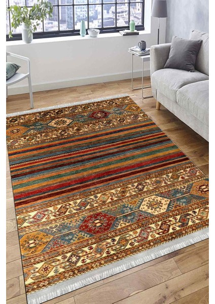 Otantik Desenli Halı Yıkanabilir Halı Kaymaz Taban Kilim Dot Tabanlı Oturma Odası Halısı 4053A fırsatları