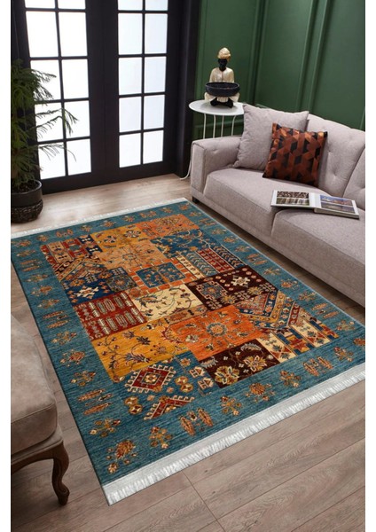 Yeşil Otantik Halı Yıkanabilir Halı Kaymaz Taban Kilim Dot Tabanlı Oturma Odası Halısı 4028A fiyatları