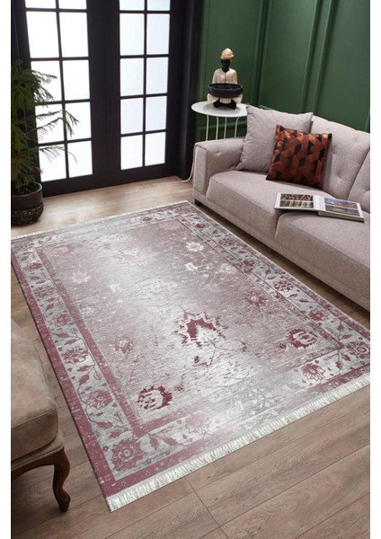 Eskitme Çiçekli Desen Kaymaz Taban Kilim Yıkanabilir Yolluk Dot Tabanlı Salon Halısı 4181A fiyatları