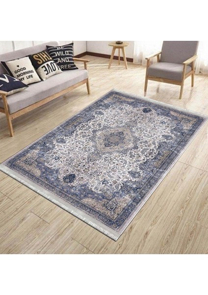 Klasik Desenli Halı Kaymaz Taban Kilim Yıkanabilir Yolluk Dot Tabanlı Salon Halısı 4109A modelleri
