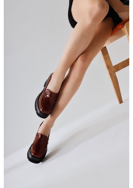 Majnor Bordo Rugan Platformlu Makosen Ayakkabı indirimleri