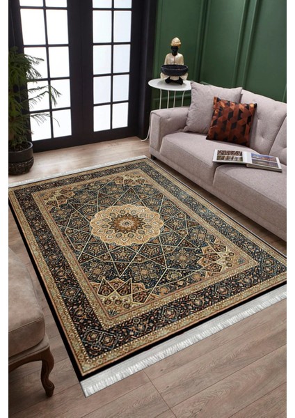Klasik Figürlü Halı Kaymaz Taban Kilim Yıkanabilir Yolluk Dot Tabanlı Salon Halısı 4115B fiyatları