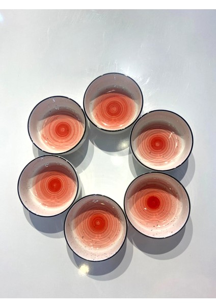 Kırmızı Porselen 6'lı Kase 11,5cm modelleri