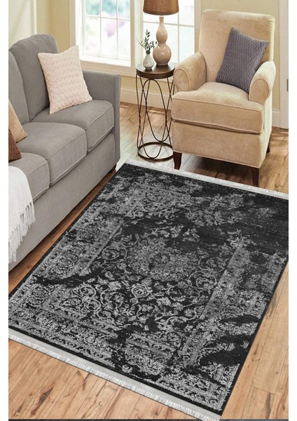 Klasik Desenli Halı Kaymaz Taban Kilim Yıkanabilir Yolluk Dot Tabanlı Salon Halısı 4112D
