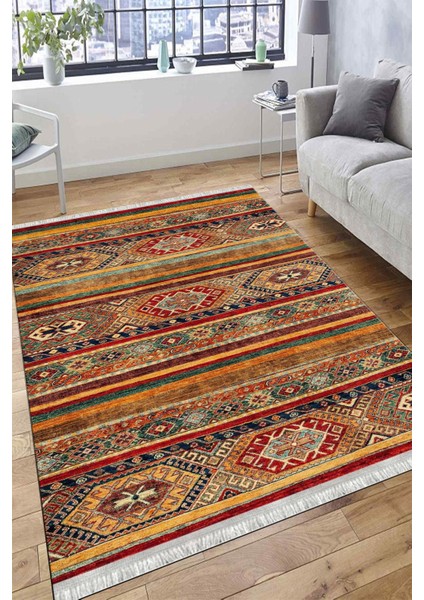 Vintage Desenli Halı Kaymaz Taban Kilim Yıkanabilir Yolluk Dot Tabanlı Oturma Odası Halısı 4077A fırsatları