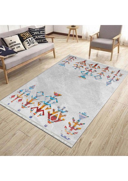 Vintage Otantik Halı Kaymaz Taban Kilim Yıkanabilir Yolluk Dot Tabanlı Salon Halısı 4212A modelleri