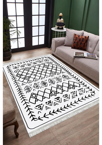 Iskandinav Figürlü Yolluk Kaymaz Taban Kilim Yıkanabilir Yolluk Dot Tabanlı Salon Halısı 4123D fiyatları