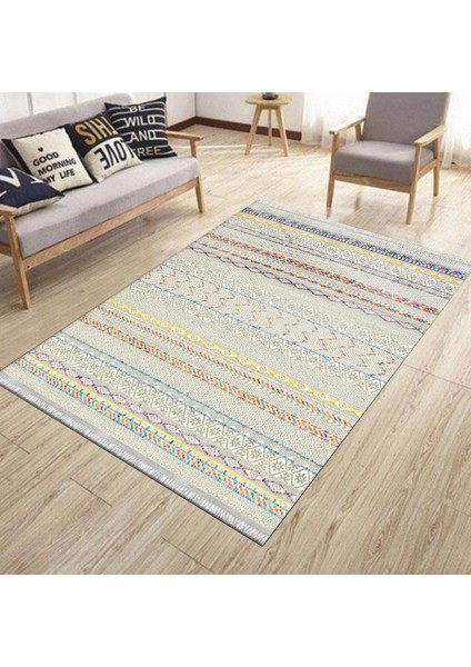 Otantik Desen Yolluk Kaymaz Taban Kilim Yıkanabilir Yolluk Dot Tabanlı Salon Halısı 4133C modelleri
